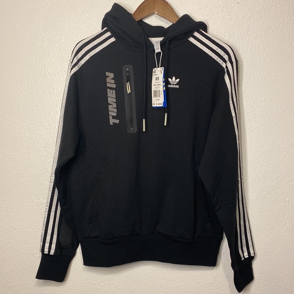 Adidas Pullover Hoodie with Drawstring Hood and Split Kangaroo Pocket - Picture 4 of 9